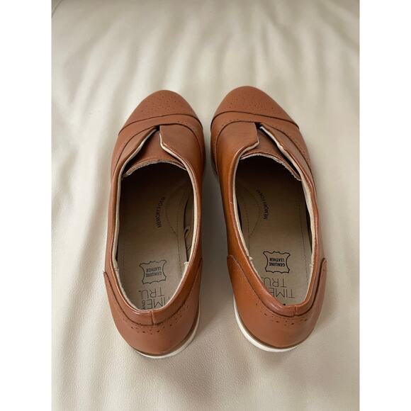 Women's Leather Brown Dress Shoes 9.5 Time & True Memory Foam - Picture 6 of 10